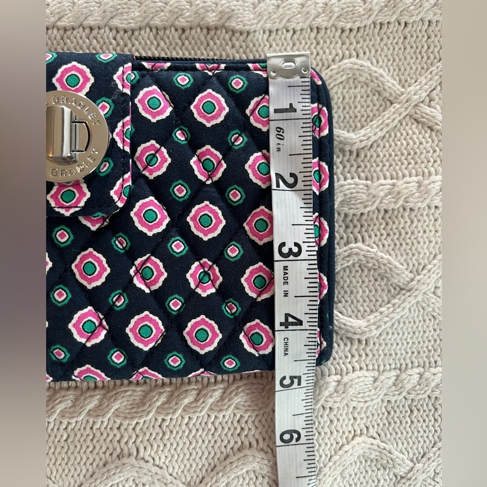 New! Vera Bradley Turnlock Petal Dots Wallet, side Zipper Coin Purse - Picture 3 of 9